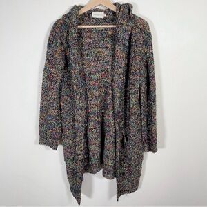EUC Dreamers hooded open multi-coloured cardigan. Sz M
